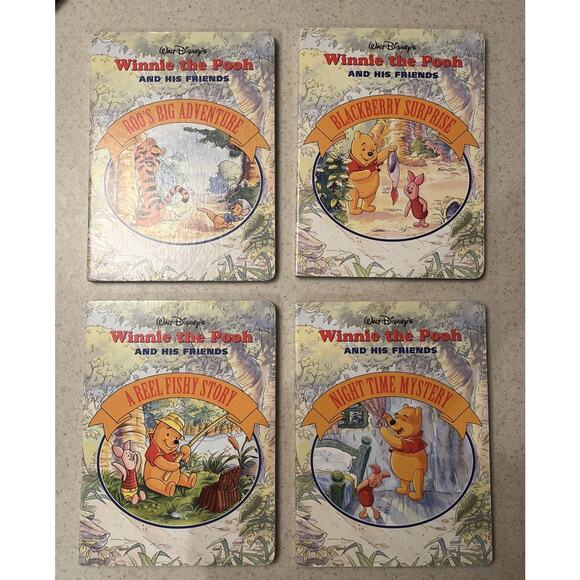 Walt Disney's Winnie the Pooh and His Friends 4 Board Book Set Tigger Piglet Roo - Picture 2 of 9